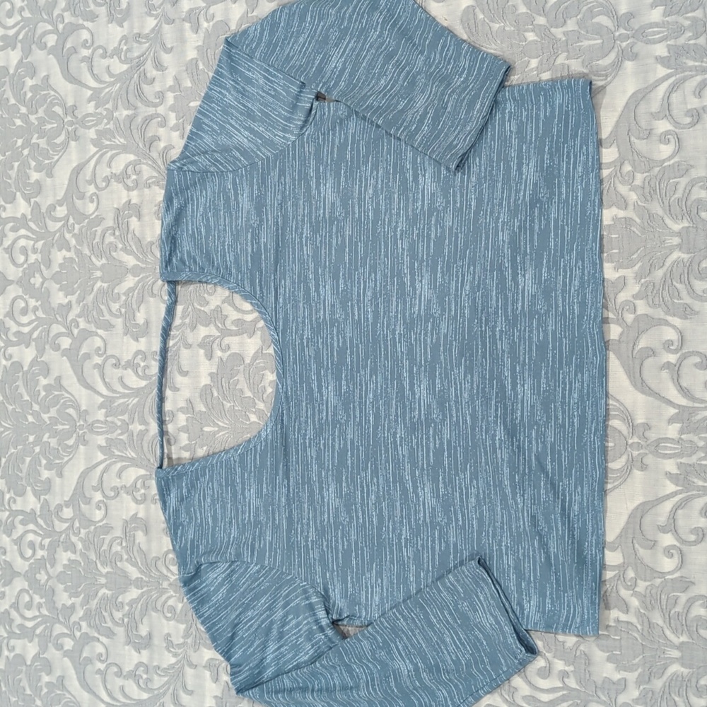 Athleisure Top - Yandy.com Active -Size Large - slate blue and gray
